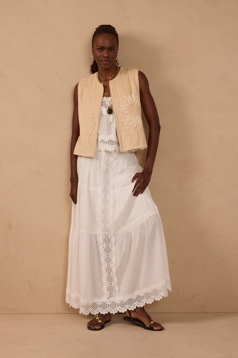 Lace Tiered Cotton Maxi Skirt_1