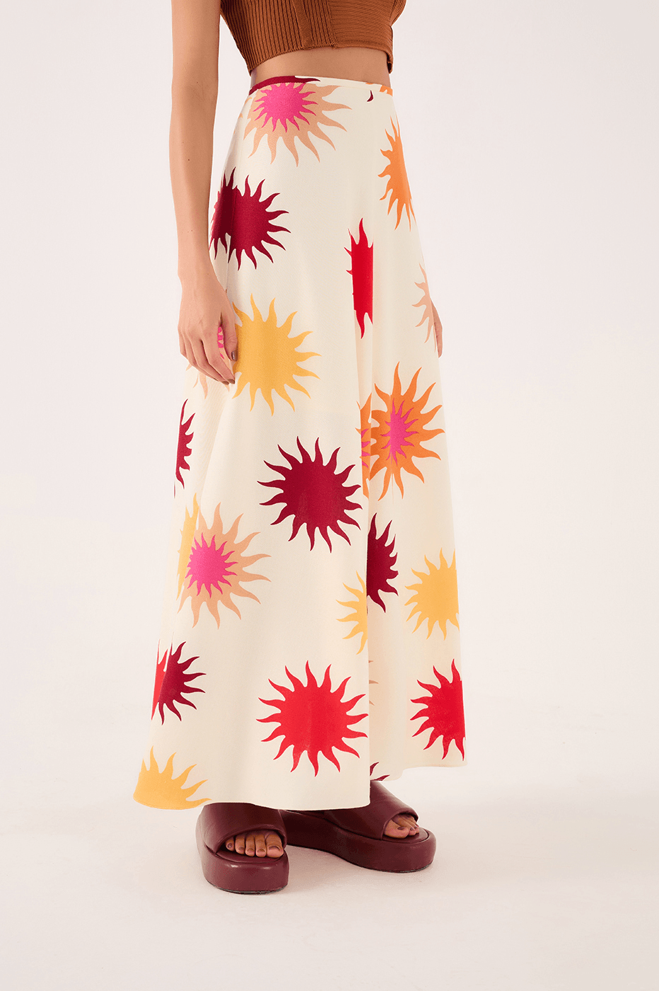 Cali Print Midi Skirt