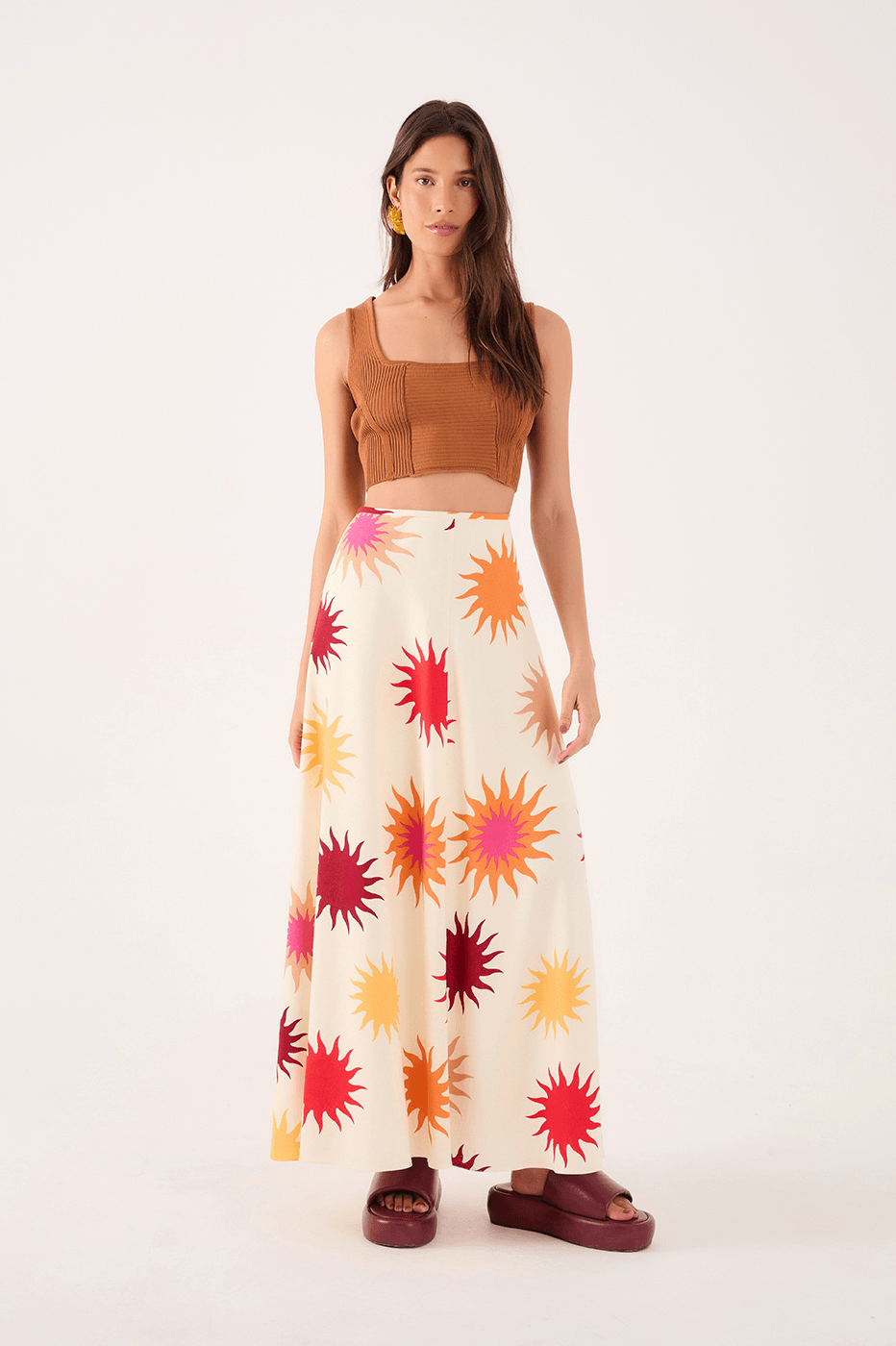 Cali Print Midi Skirt