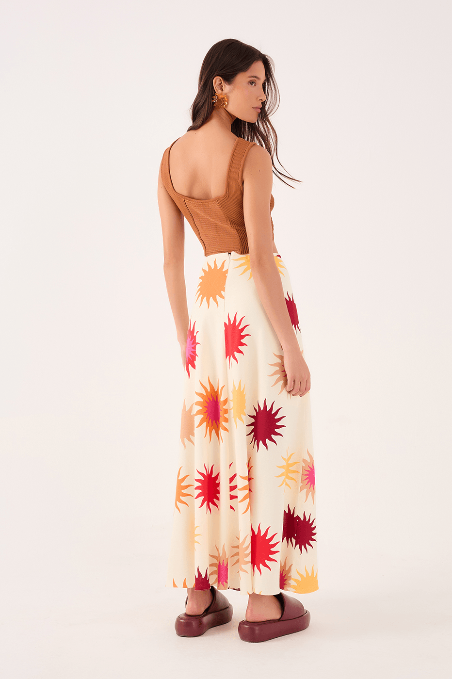 Cali Print Midi Skirt