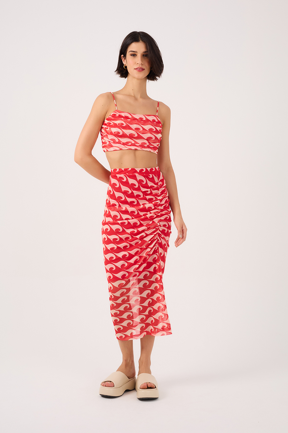 Wave Mesh Midi Skirt_2