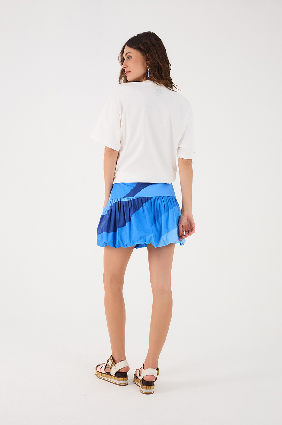 Balloon Skirt In Waves Print_6