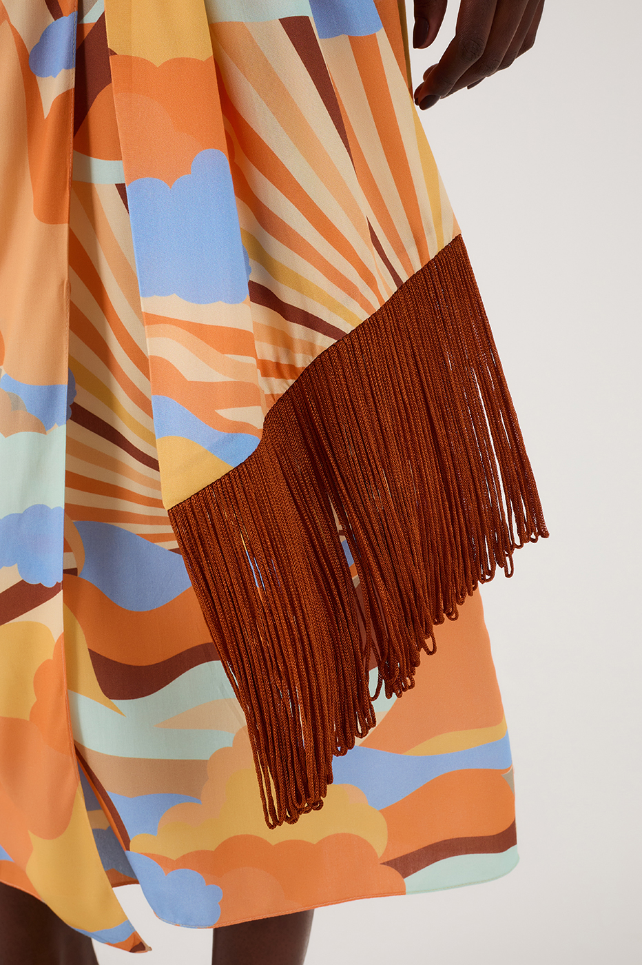 Wrap Skirt Fringe Sunset Print_6