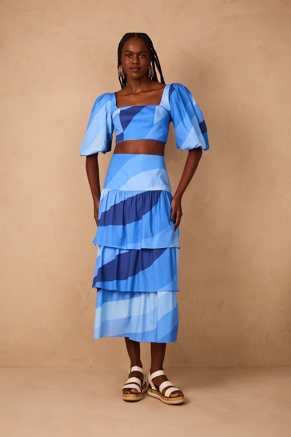 Waves Print Layered Skirt_1