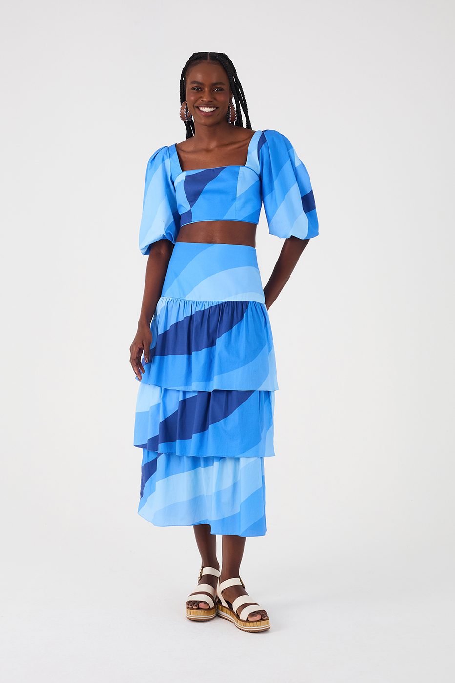 Waves Print Layered Skirt_2