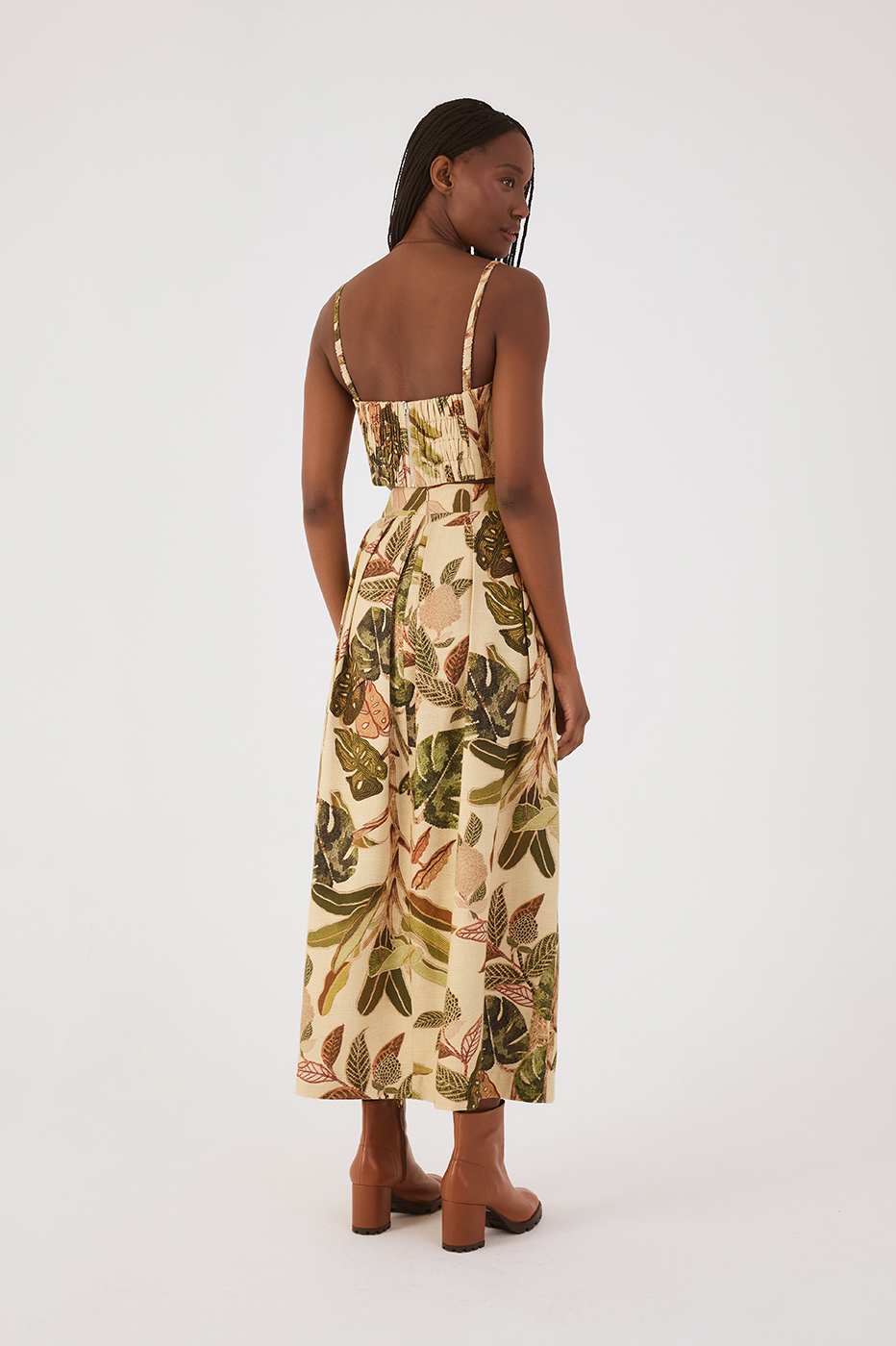 Forest Print Pleated Skirt