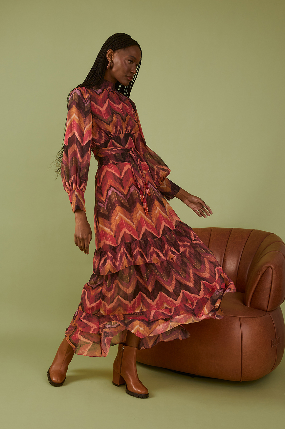 Ikat Print Maxi Skirt_0