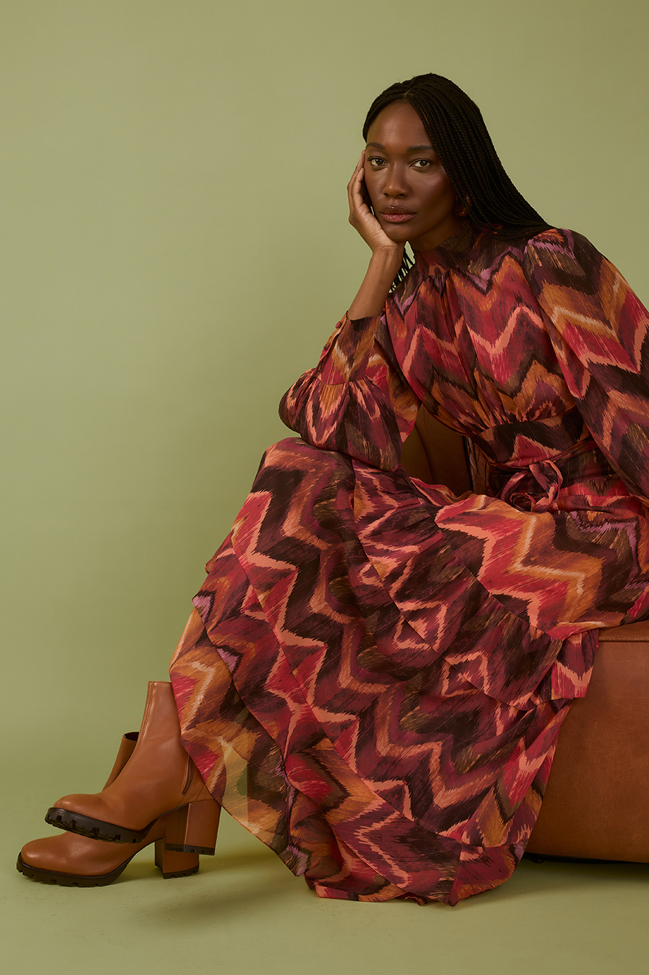 Ikat Print Maxi Skirt