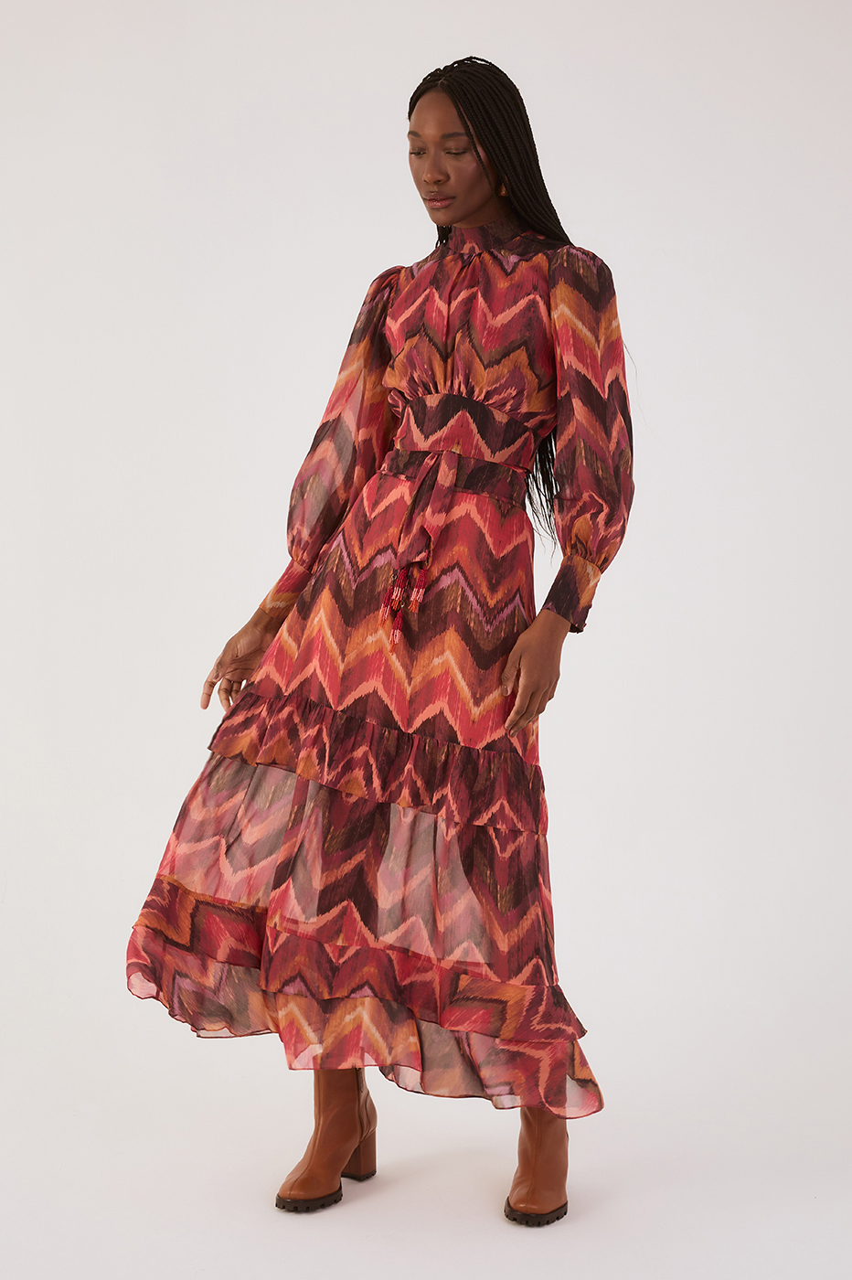 Ikat Print Maxi Skirt