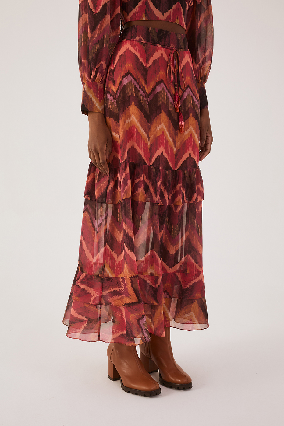 Ikat Print Maxi Skirt