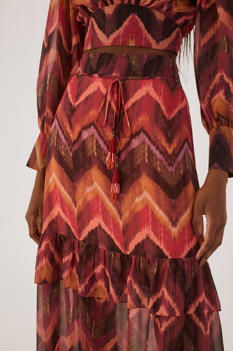 Ikat Print Maxi Skirt