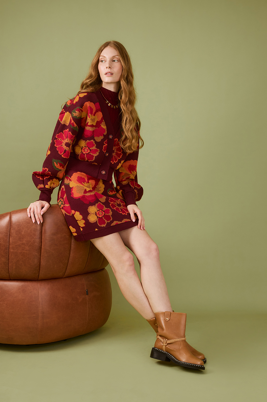 Garden Print Knit Mini Skirt_0