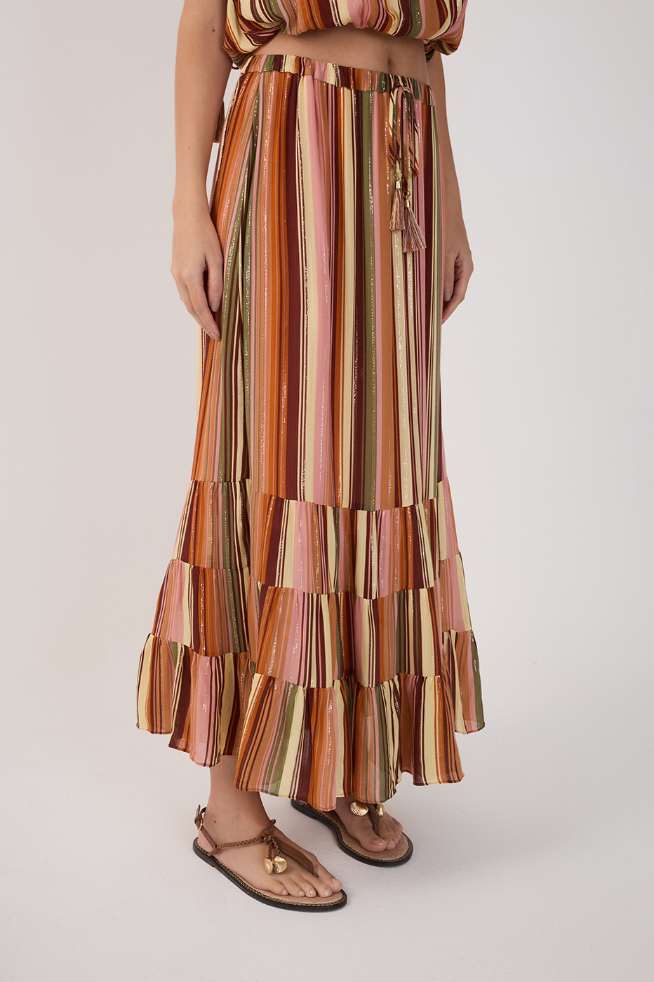 Bosque Print Long Lurex Skirt_3