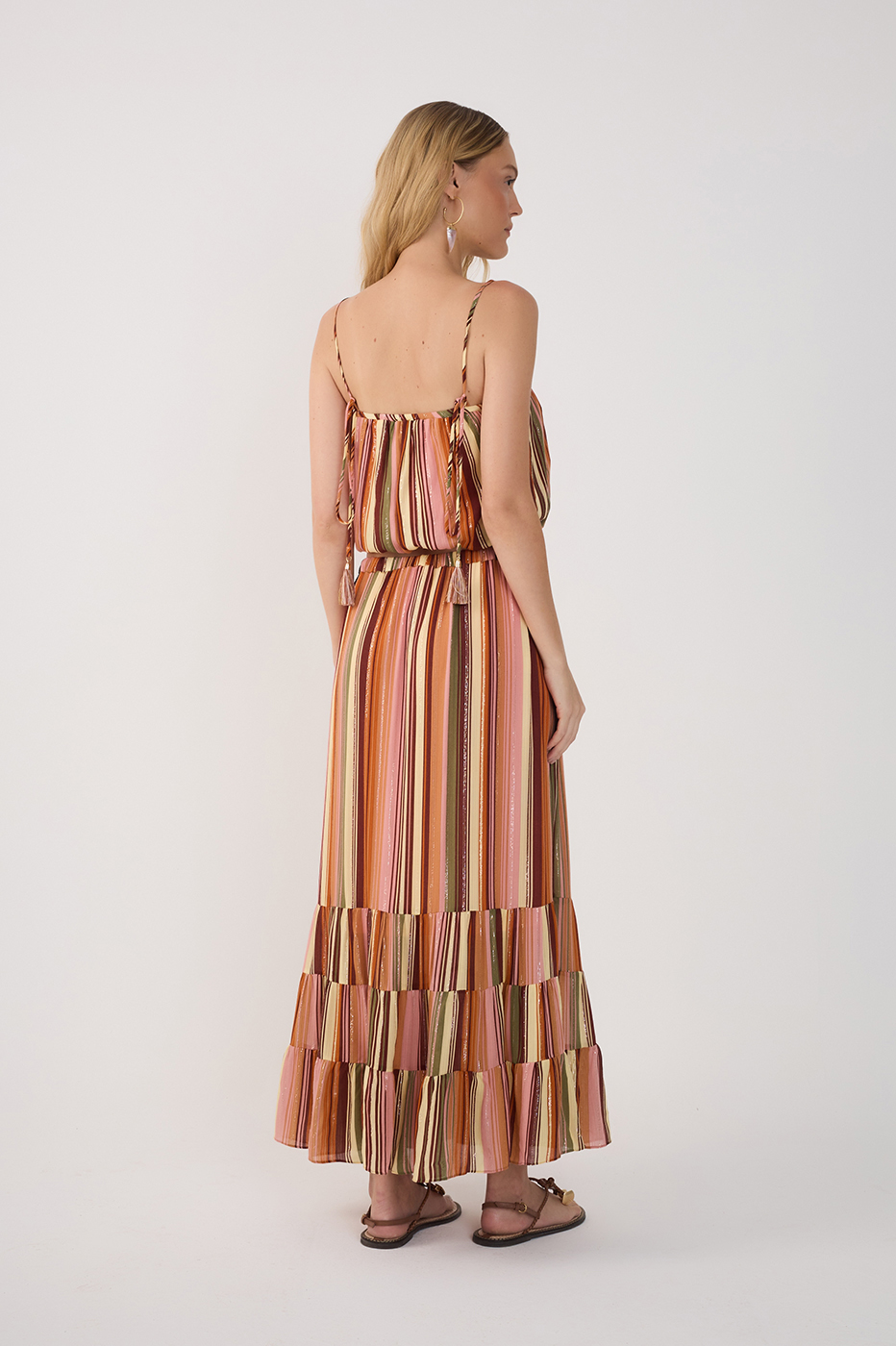 Bosque Print Long Lurex Skirt