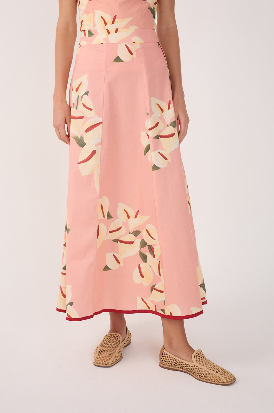 Antúrio Print Poplin Cropped Skirt_4