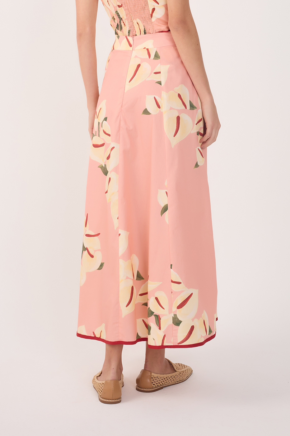 Cropped Poplin Antúrio Print Skirt_5