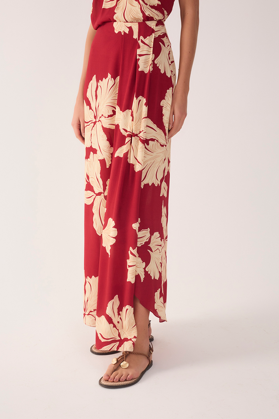 Petala Vermelha Print Wrap Skirt_4