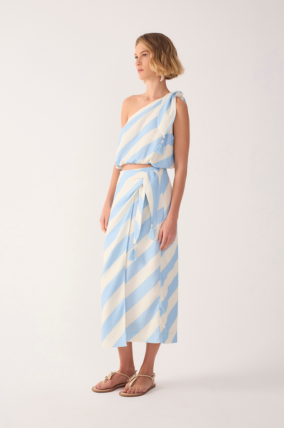 Caminho Do Mar Print Linen Midi Skirt_3