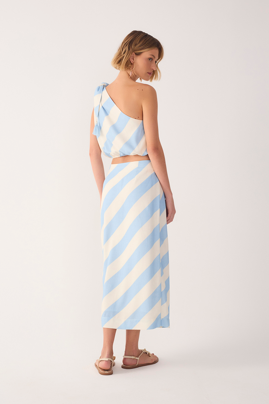 Caminho Do Mar Print Linen Midi Skirt_6