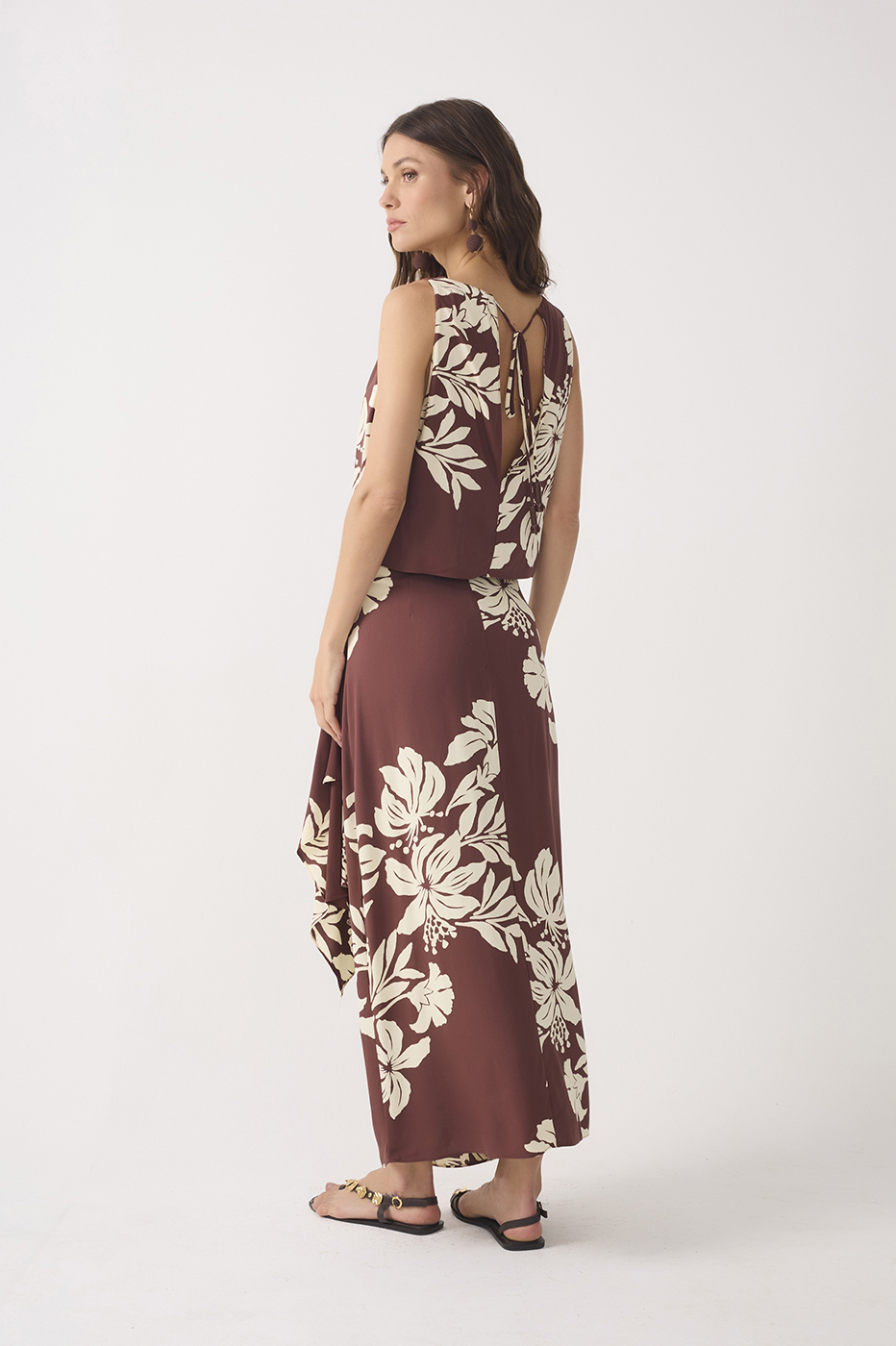 Brown Bela Flor Wrap Maxi Skirt_6