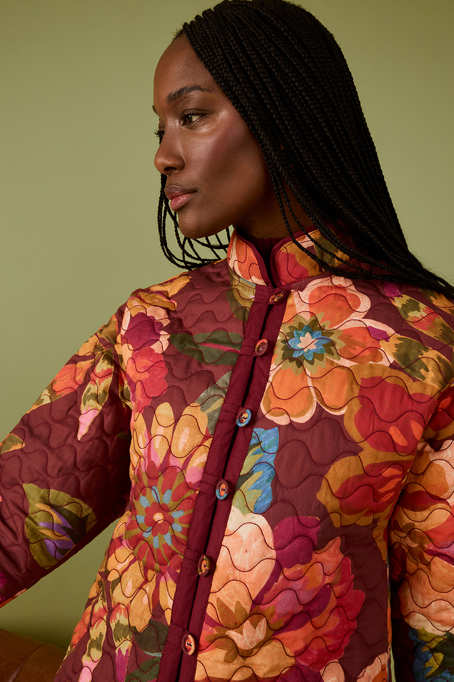 Garden Print quilted jacket