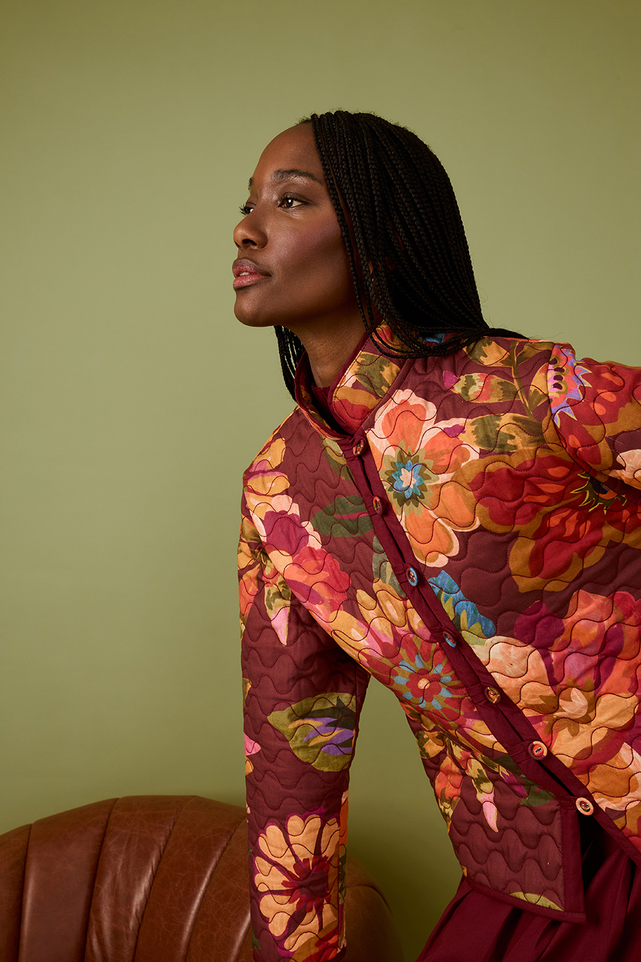 Garden Print quilted jacket