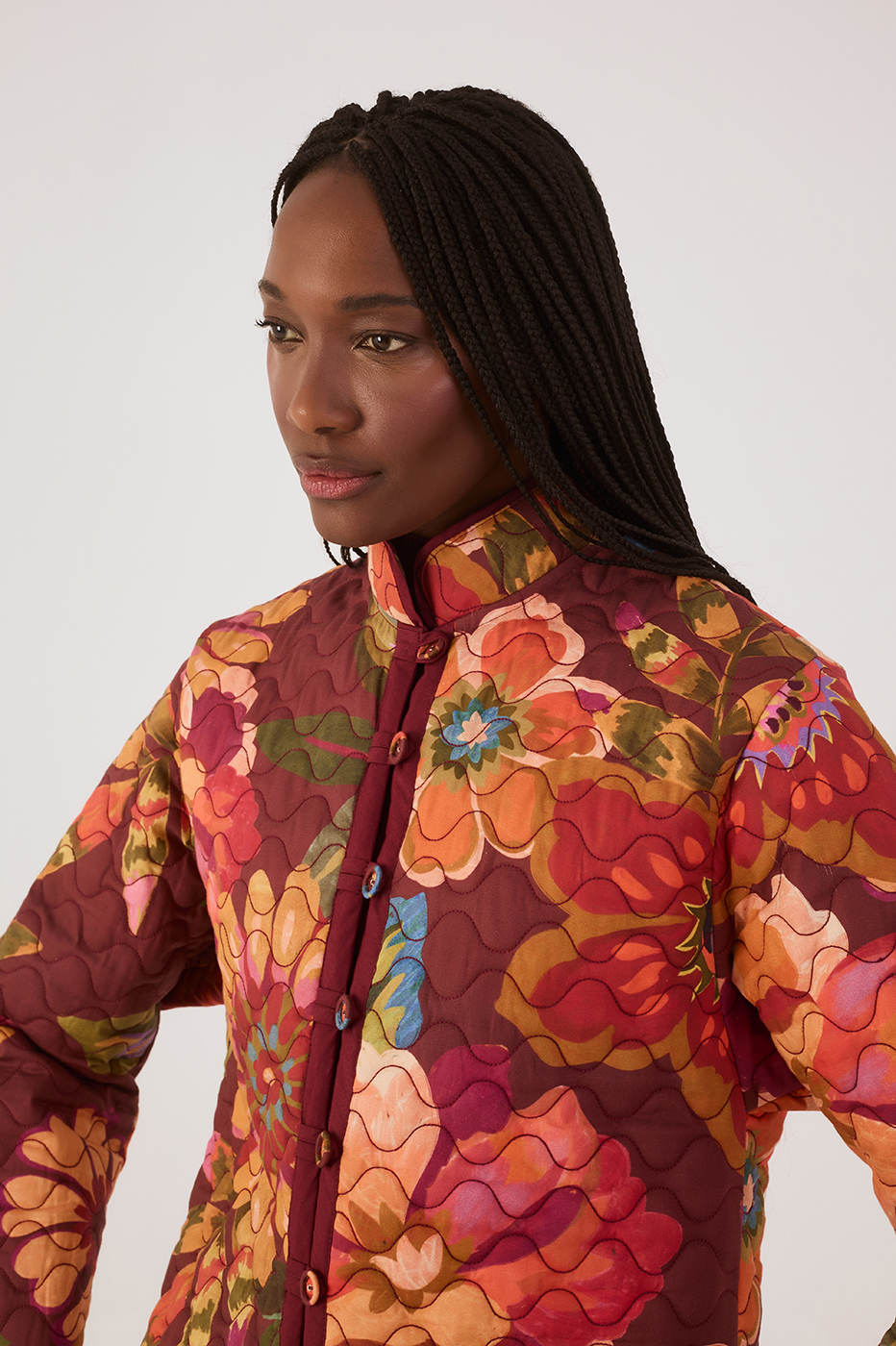 Garden Print quilted jacket