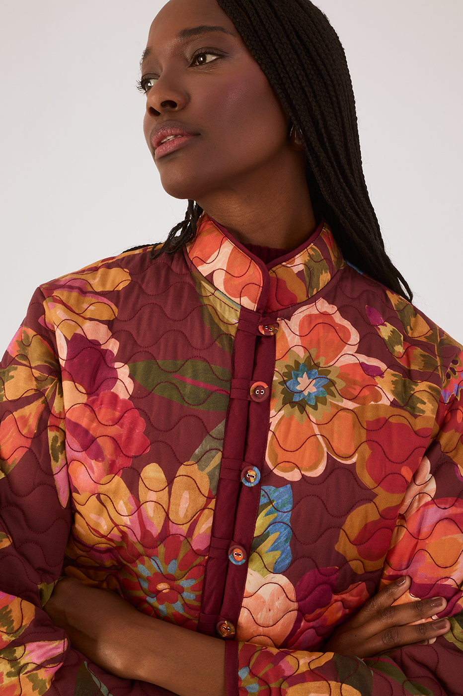 Garden Print quilted jacket