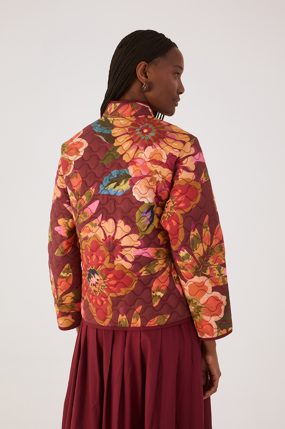 Garden Print quilted jacket