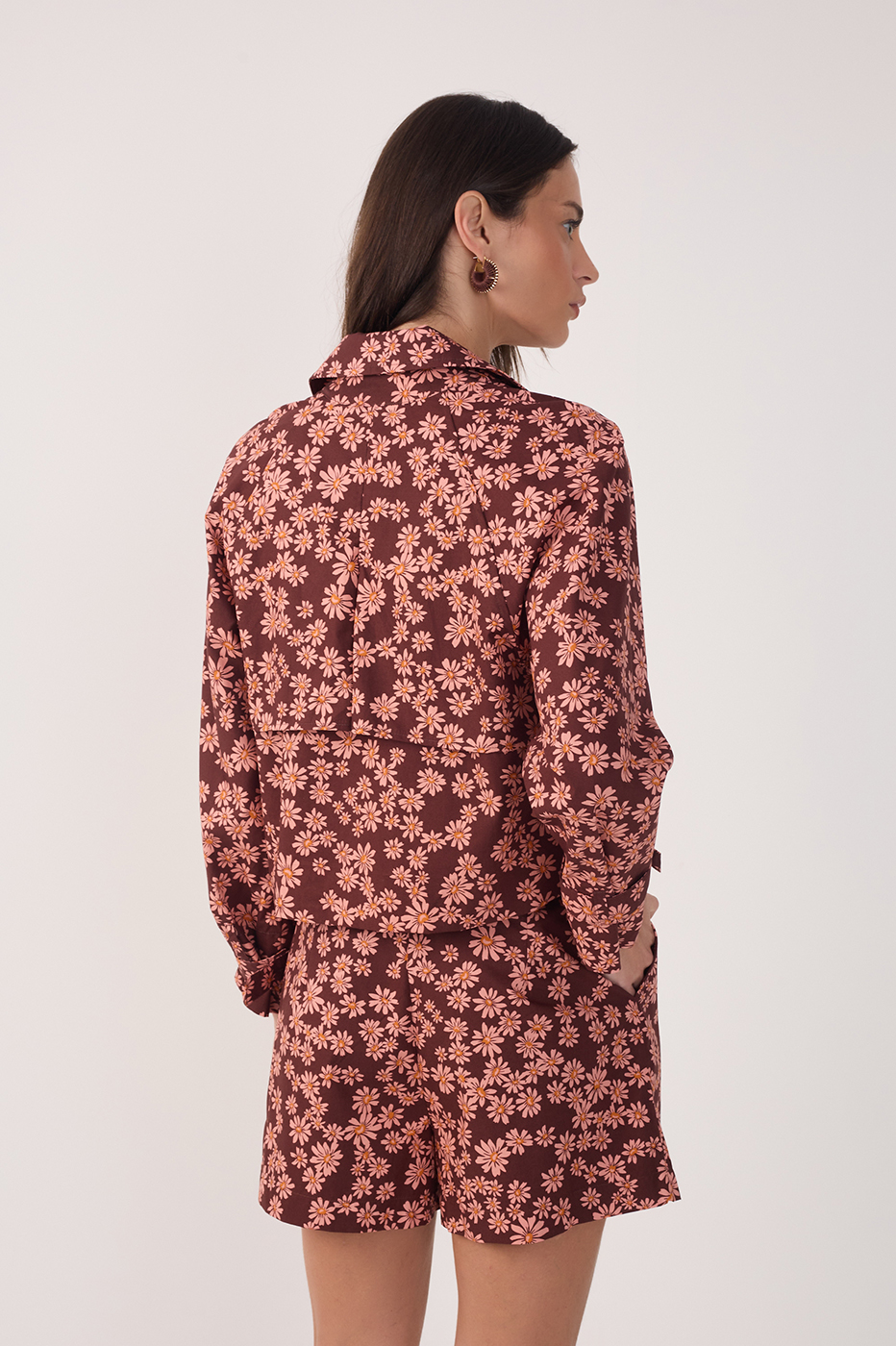 Margaridas Rosa Print Jacket