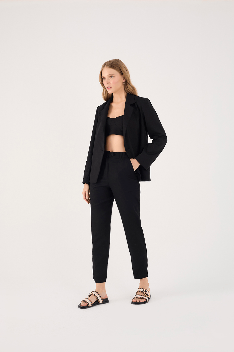 Linen Double-Breasted Blazer