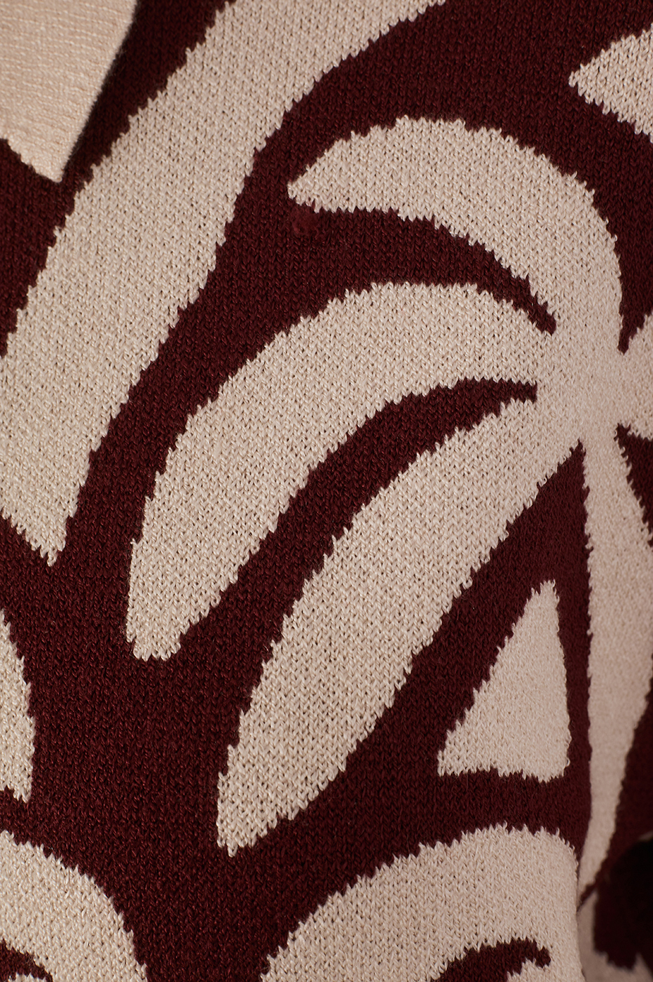 Wine Bossa Paradise Collared Buttoned Tricot Cardigan_6