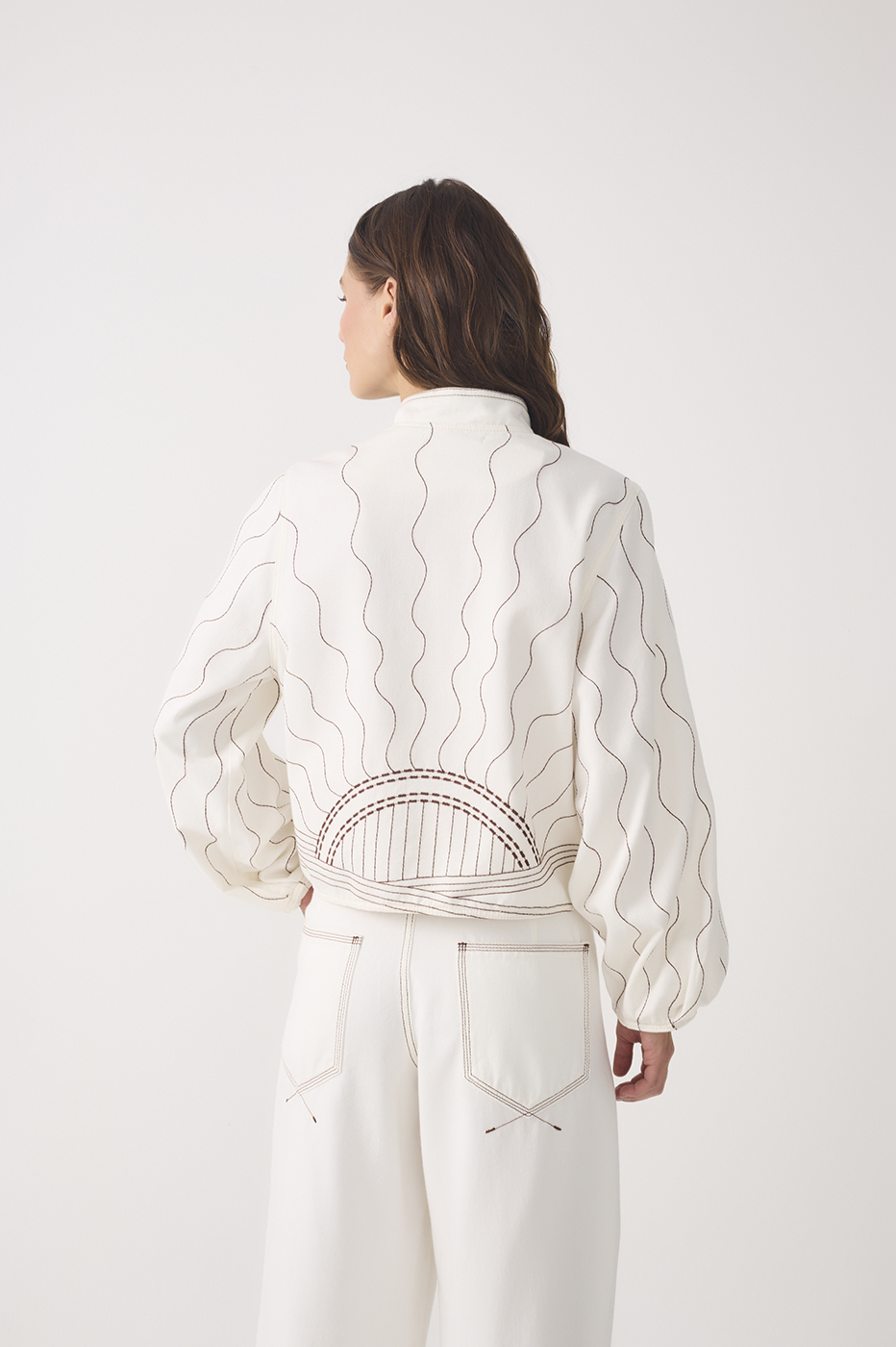 Off-white Embroidered Buttoned Long Sleeve Twill Jacket_4