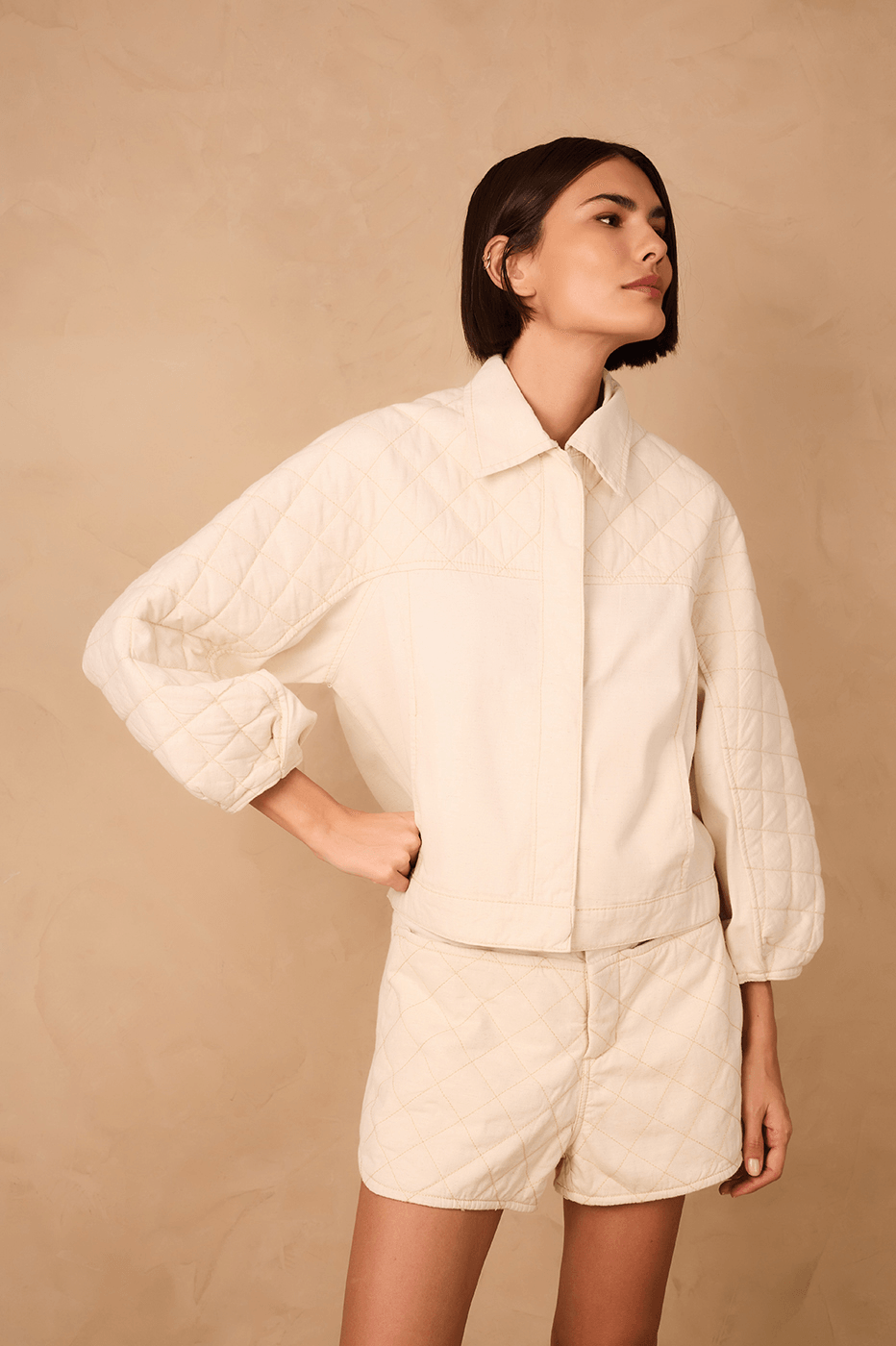 Off-White Collared Quilted Linen Jacket_2