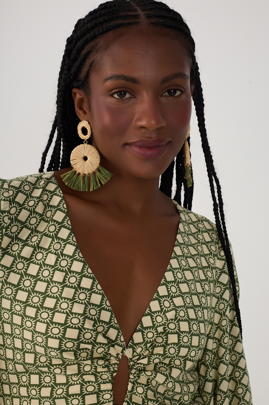 Green Amanhecer Ties Long Sleeve Jumpsuit_5