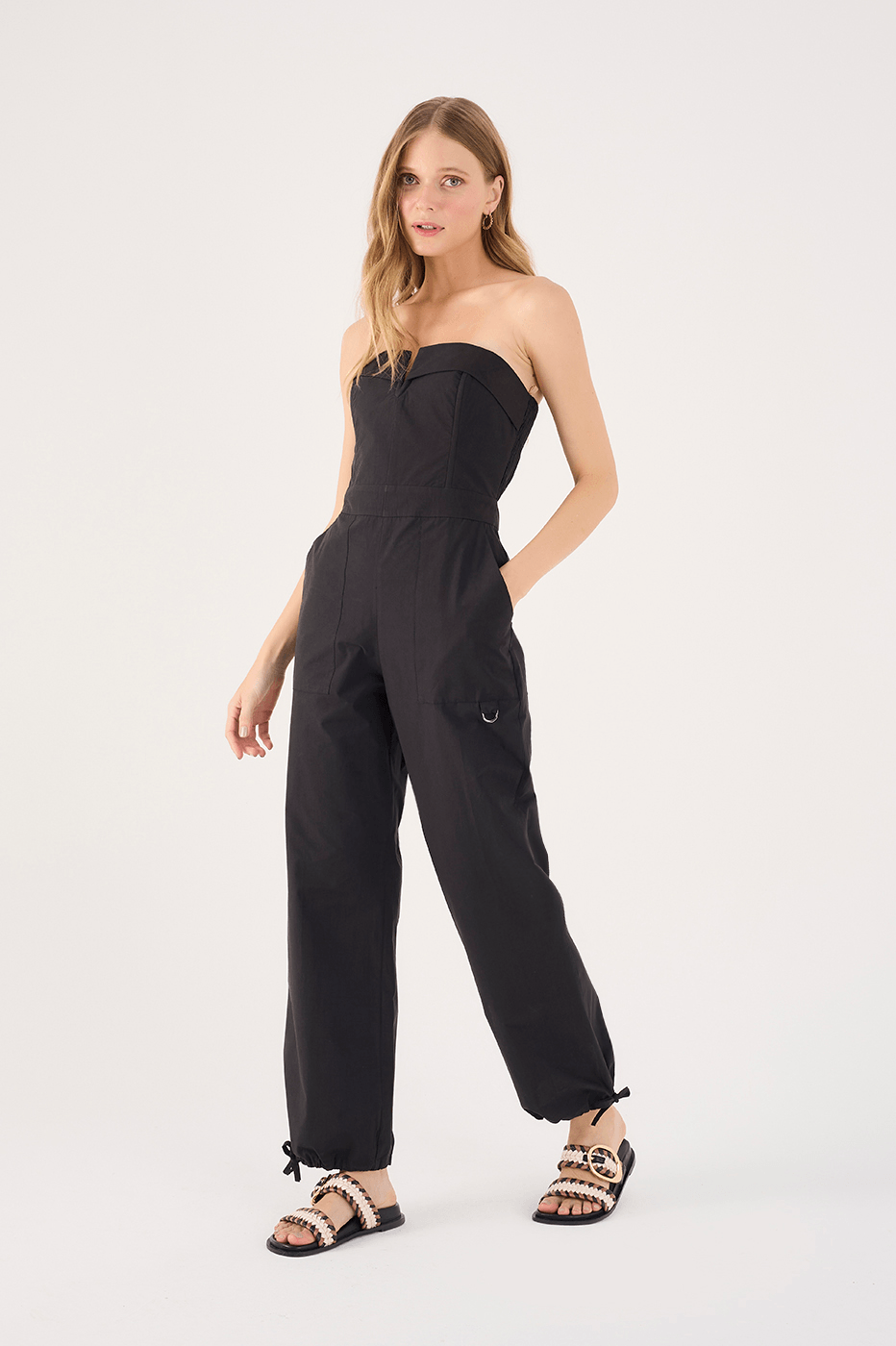 Cotton V-Neck Jumpsuit