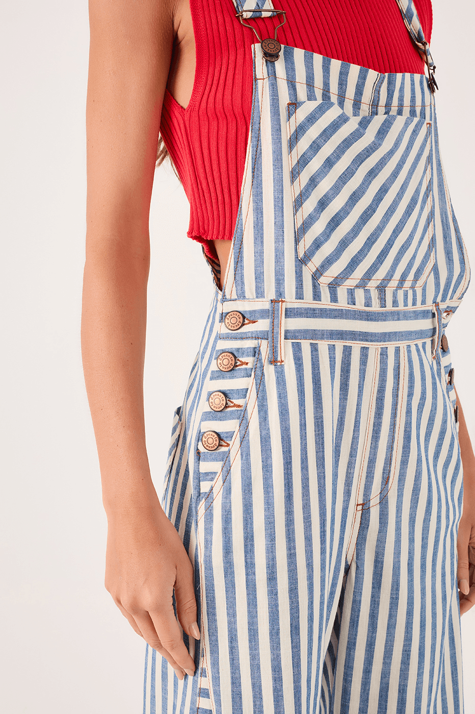 Denim Stripe Twill Overall