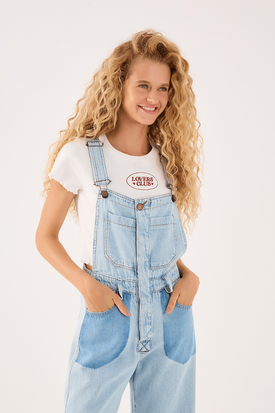 Signature-Detail Denim Overall