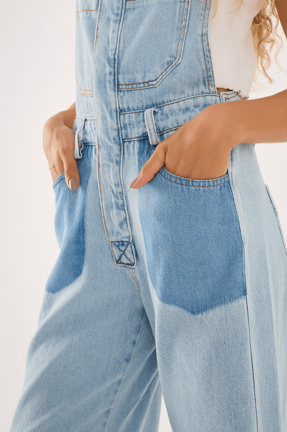 Signature-Detail Denim Overall