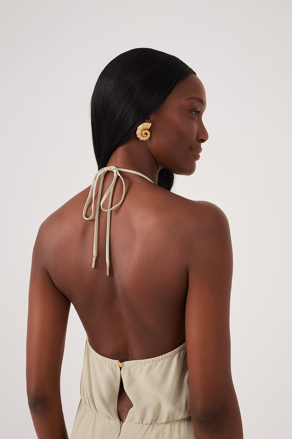 Green One-Shoulder Knot Jumpsuit_5