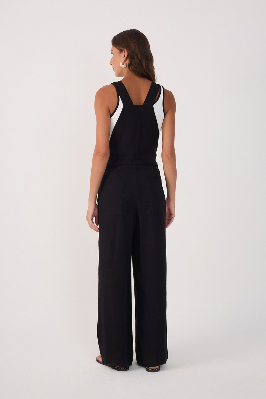 Black Buckled Ties Pockets Jumpsuit_6