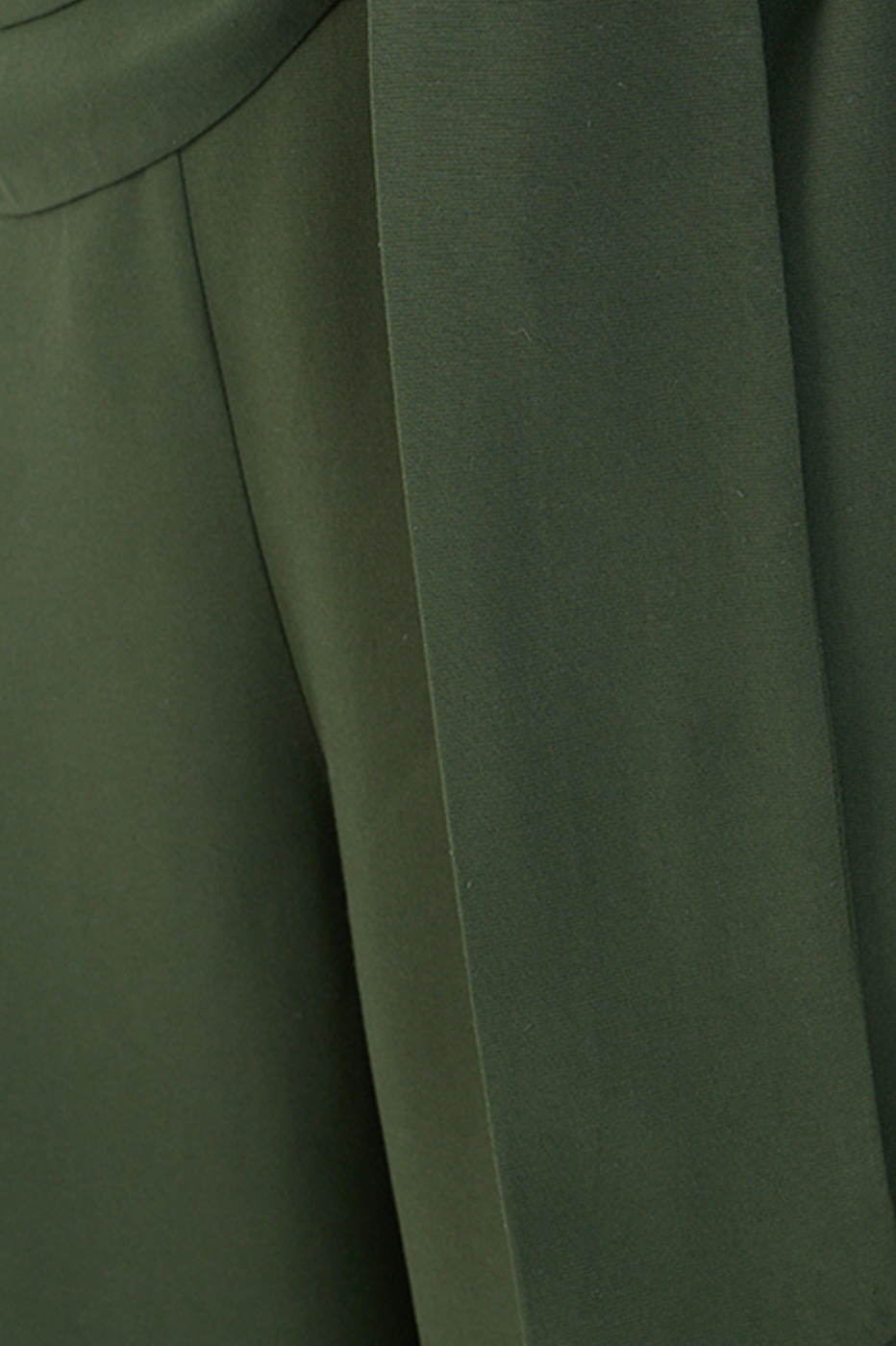 Green V Neck Side Ties Linen Wrap Jumpsuit_7