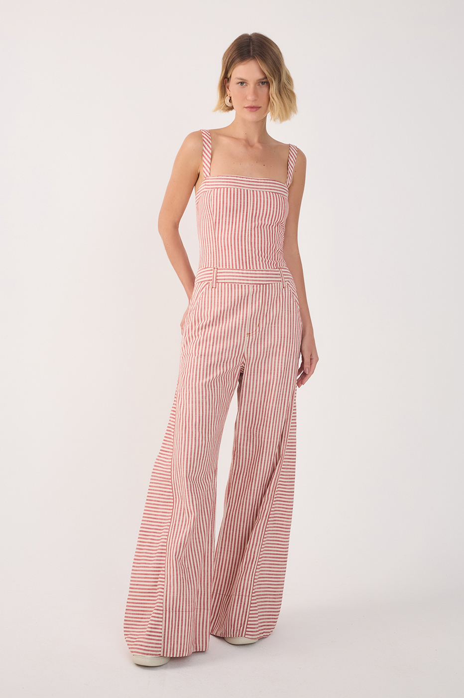 Red Stripes Removable Straps Jumpsuit_2