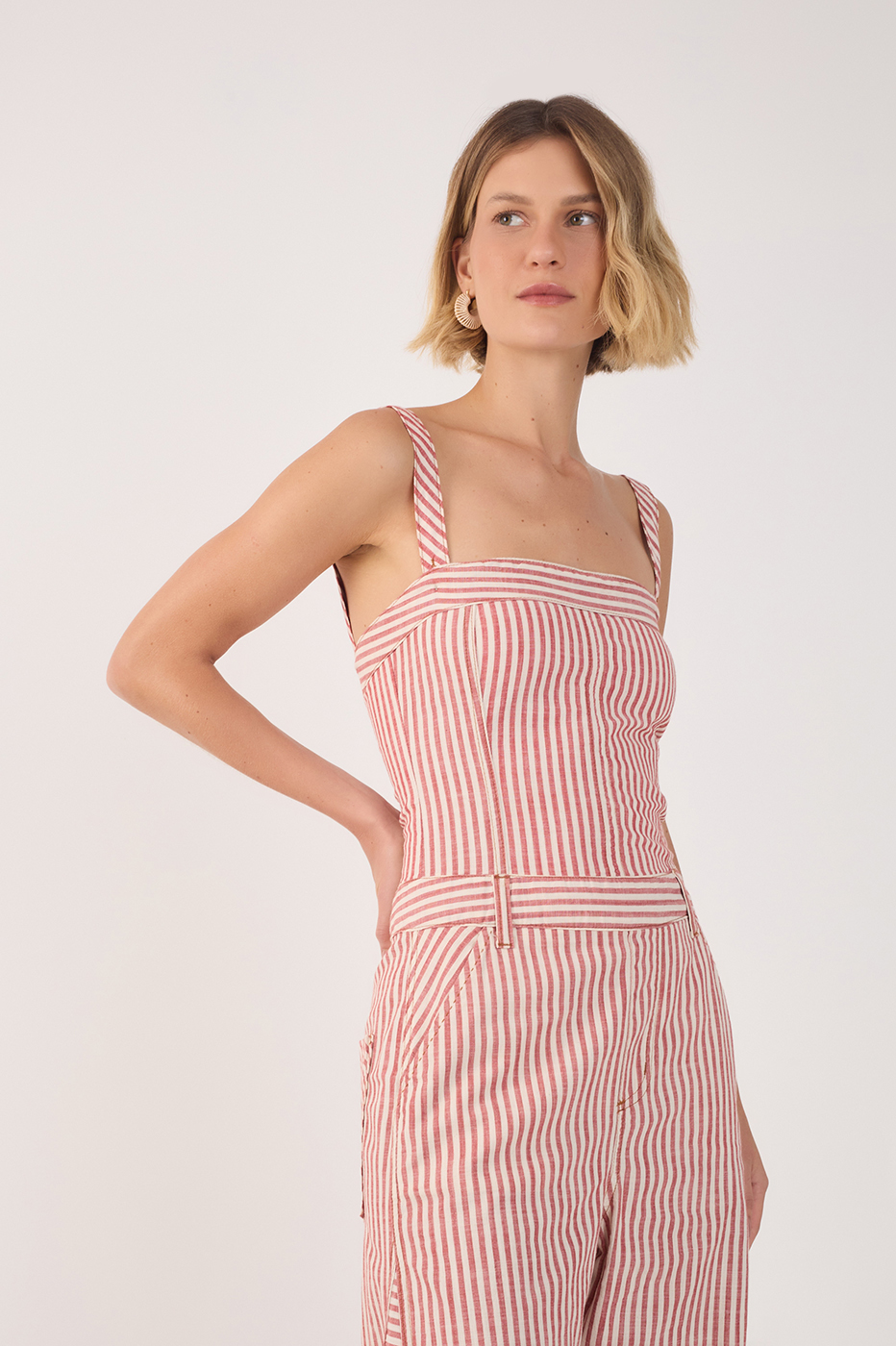 Red Stripes Removable Straps Jumpsuit_3