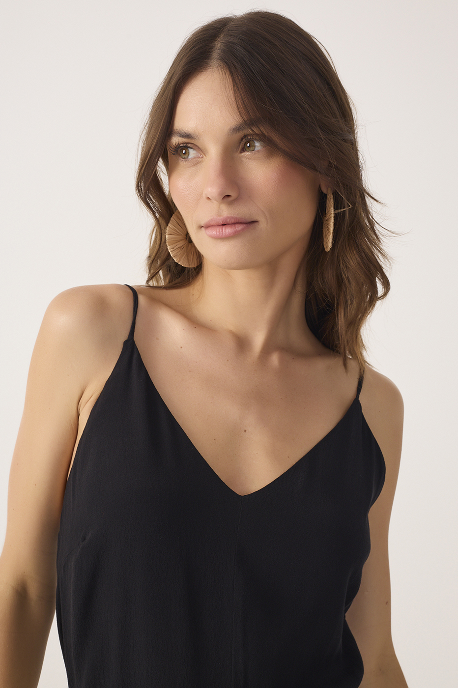 Black Side Tie Crepe Jumpsuit_5