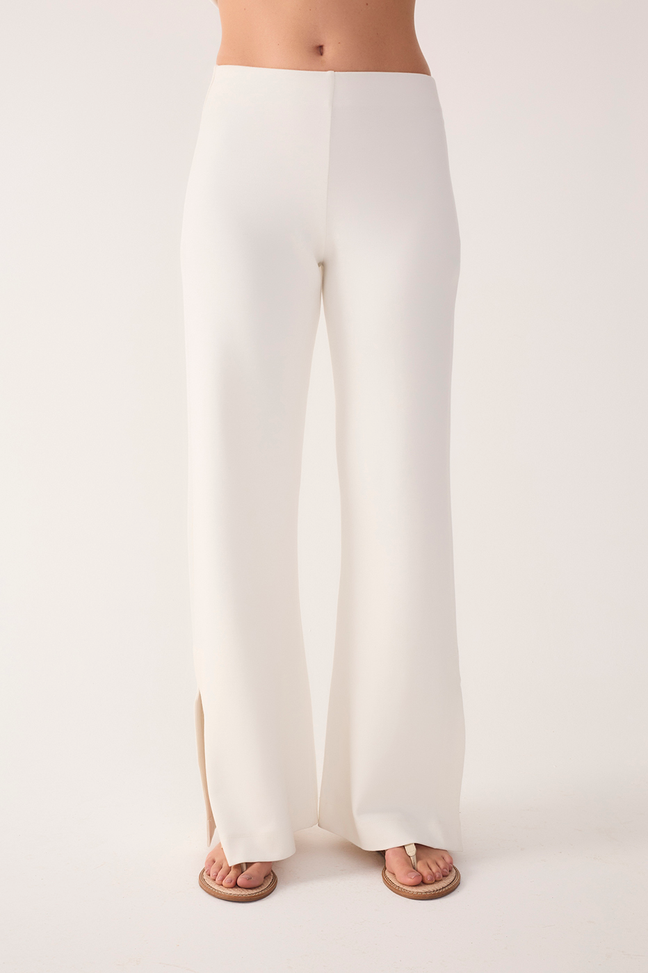 Leaf Embroidered Blouse and Pants Set_5