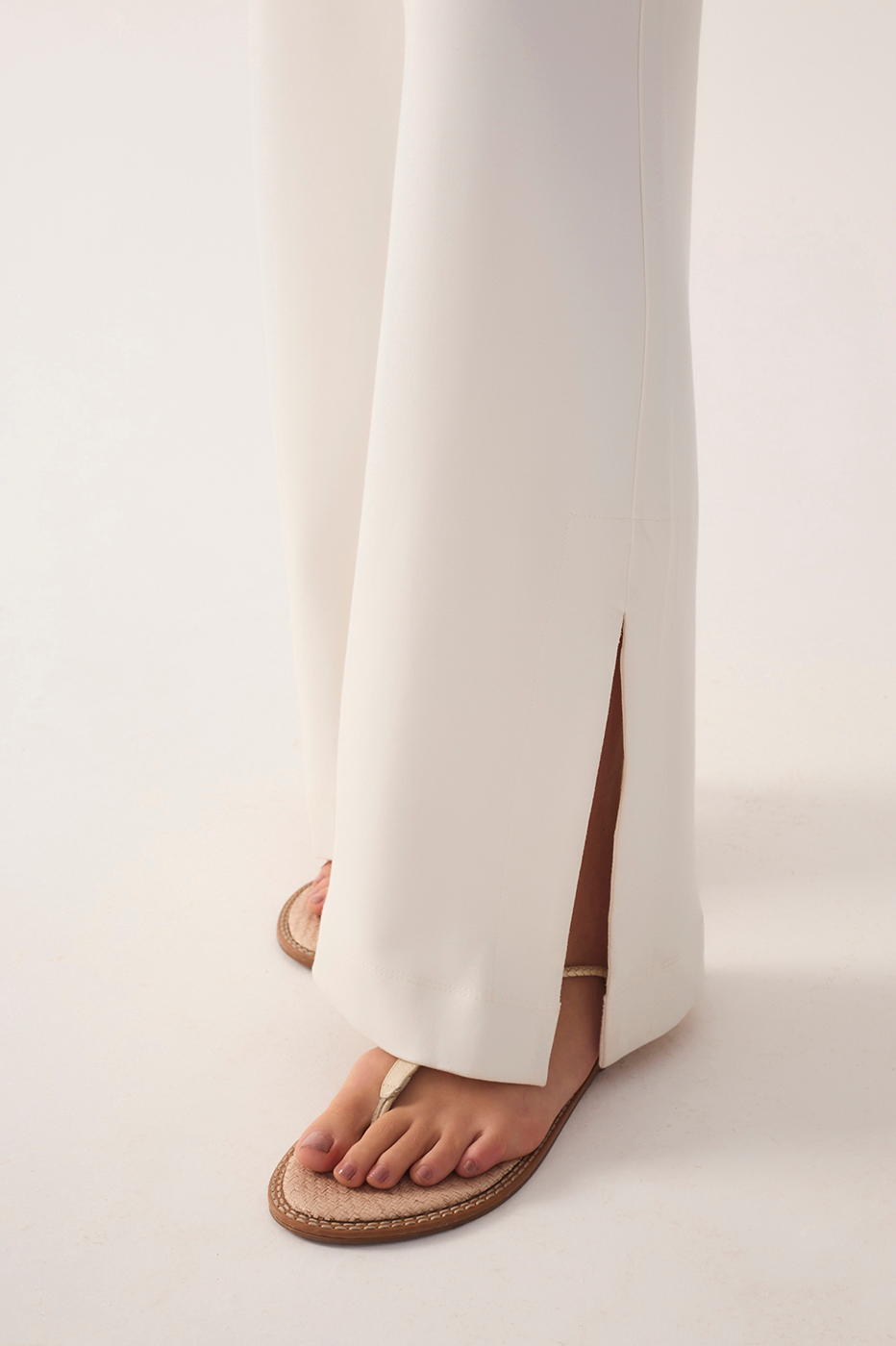 Leaf Embroidered Blouse and Pants Set