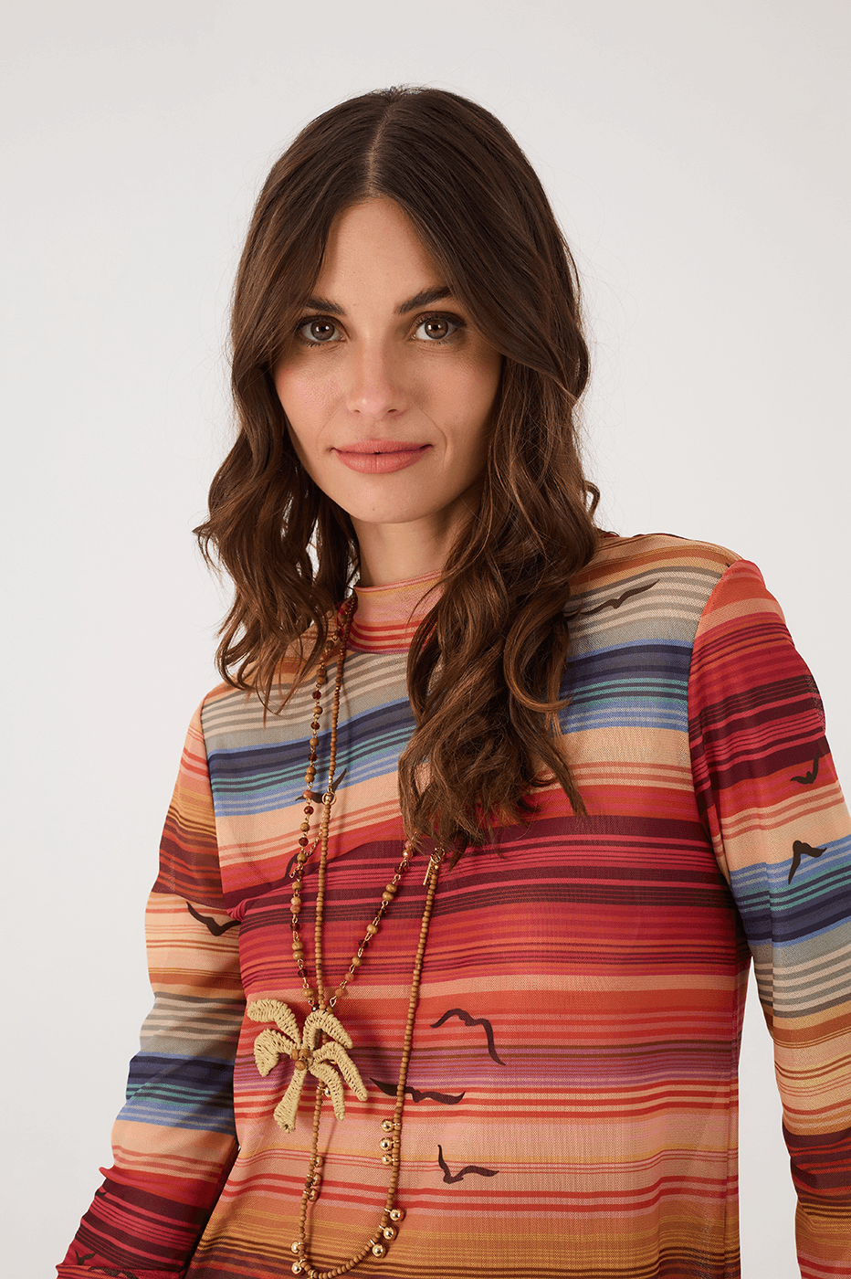 Multicolor Arpoador Tulle Maxi Blouse And Pants Matching Set_4