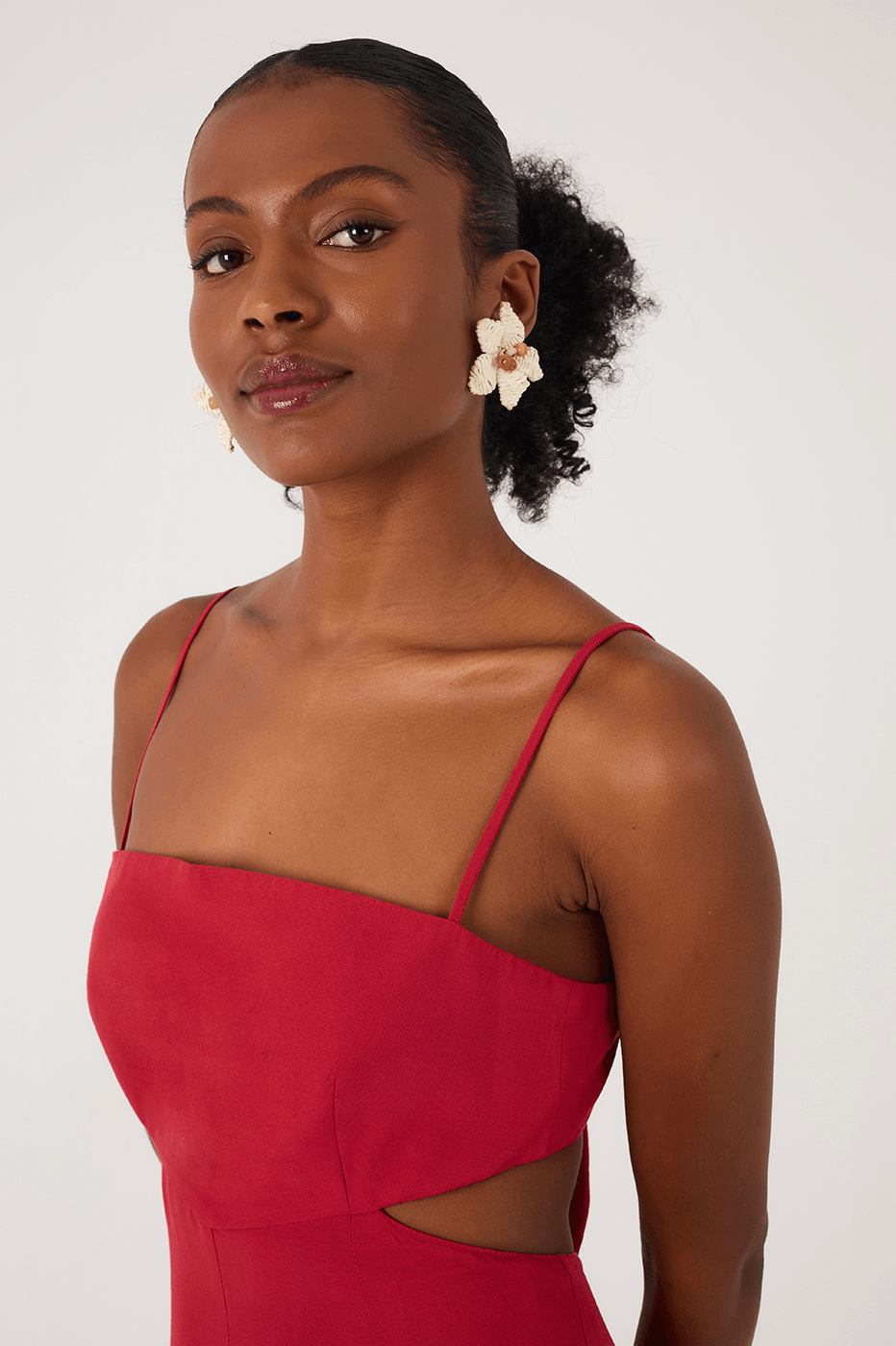 Red Encanto Cut-Out Sleeveless Pleats Back Ties Jumpsuit_5