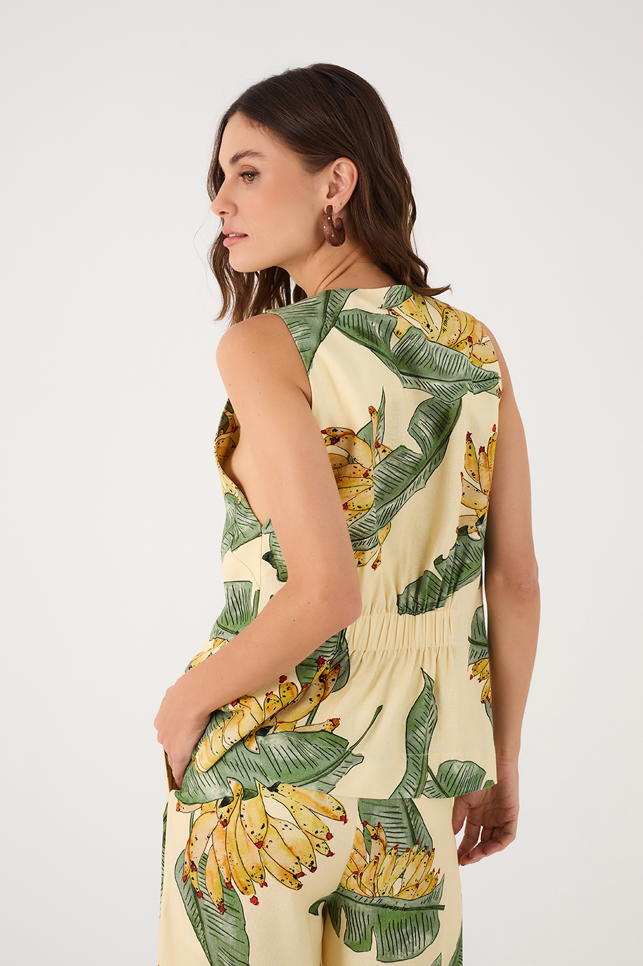 Paradise Print Linen Vest_5